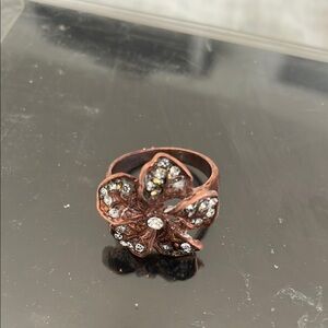 Vintage Bronze Reindeer Moss Women Ring Size 5  or ( 1 1/2” around the finger
